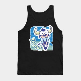 Taurus Colorful Zodiac Sign Cartoon April May Birthday Tank Top